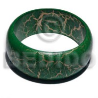 natural wood bangle in green and gold