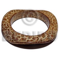 natural wood bangle in red and metallic