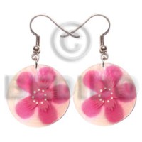 35mm round capiz with handpainted floral