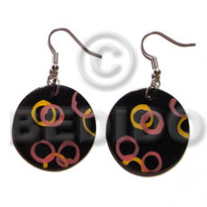 dangling 35mm round blacktab shell  handpainted