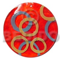 round red 50mm capiz shell with handpainted