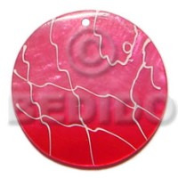 35mm round graduated pink capiz with webbing