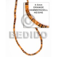 4 5mm hammer shell heishe orange