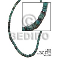 4 5mm hammershell heishe aqua green