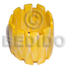 painted bone elastic bangle yellow  height =55mm