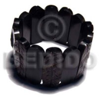 elastic capsule black horn bangle height =40m thickness=5mm