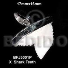 encasted x shark teeth pendant 20mmx18mm approximate 17mmx16mm 