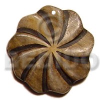 natural horn flower with groove 40mm