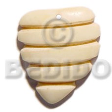 40mm grooved beehive natural white bone