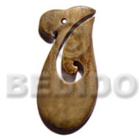 45mm curly hook golden burn bone