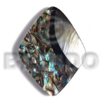 50mmx40mm laminated diamond paua blacklip shell combination with 5mm bl