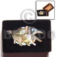 wooden jewelry box with blue top inlaid