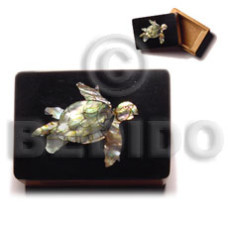 wooden jewelry box with black top with