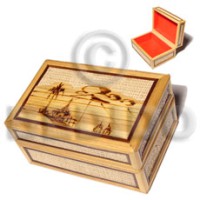 bamboo with raffia jewelry box  large