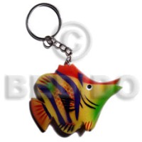 fish handpainted wood keychain 48mmx60mm  can