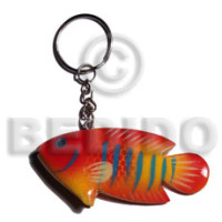 fish handpainted wood keychain 73mmx35mm  can