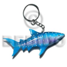 shark handpainted wood keychain 110mmx50mm  can
