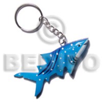 shark handpainted wood keychain 75mmx35mm  can