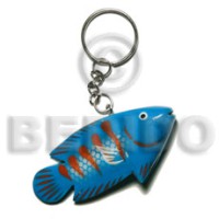 fish handpainted wood keychain 73mmx35mm  can