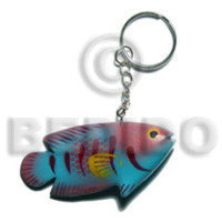 fish handpainted wood keychain 73mmx35mm  can
