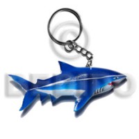 shark handpainted wood keychain 110mmx50mm  can