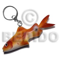 fish handpainted wood keychain 105mmx40mm  can
