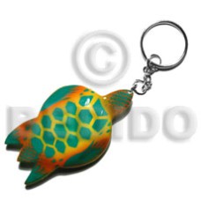 sea turtle handpainted wood keychain 85mmx50mm 