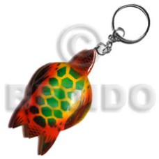 sea turtle handpainted wood keychain 85mmx50mm 