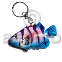 fish handpainted wood keychain 80mmx45mm  can