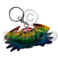 crab handpainted wood keychain 80mmx30mm can