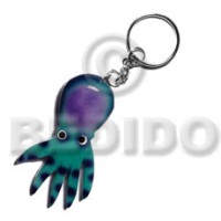 octopus handpainted wood keychain 85mmx50mm  can