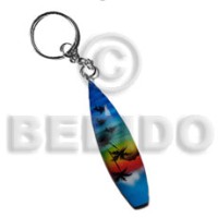 surfboard handpainted wood keychain 100mmx25mm  can