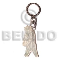 40mm carved mother of pearl shell (MOP) shell keychain bear