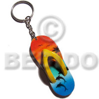 60mmx27mm colorful beach slippers keychain 