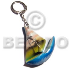 57mmx50mm colorful sailboat keychain  can