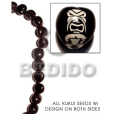 kukui seed  black with aztec design