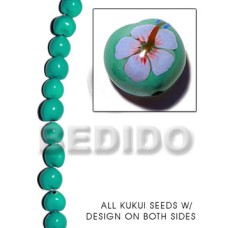 kukui seed  mint green with flower