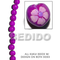 kukui seed  lavender with flower design