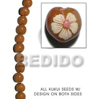 kukui seed  mocca with flower design