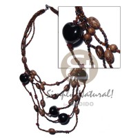 5 rows graduated multilayered dark brown glass