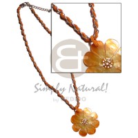 orange leather thong in metal chain with