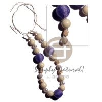 20mm lilac wrapped wood beads in lilac