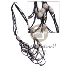 5 rows graduated multilayered black cut glass