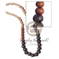 graduated natural wood beads in earth tones