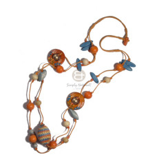 2 rows orange wax cord with