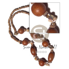 4 5mm natural coco pklt tiger with chunky oval and round wood beads,