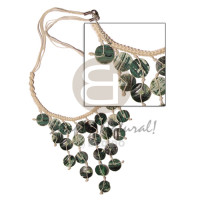 macrame cleopatra with 10mm round green shells