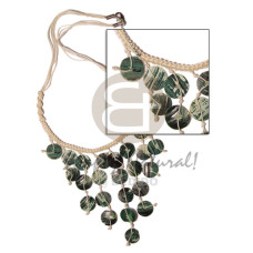 macrame cleopatra with 10mm round green shells