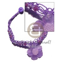 lilac wax cord macrame choker with 40mm