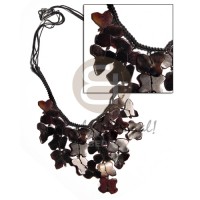 black macrame with dangling black tab chips